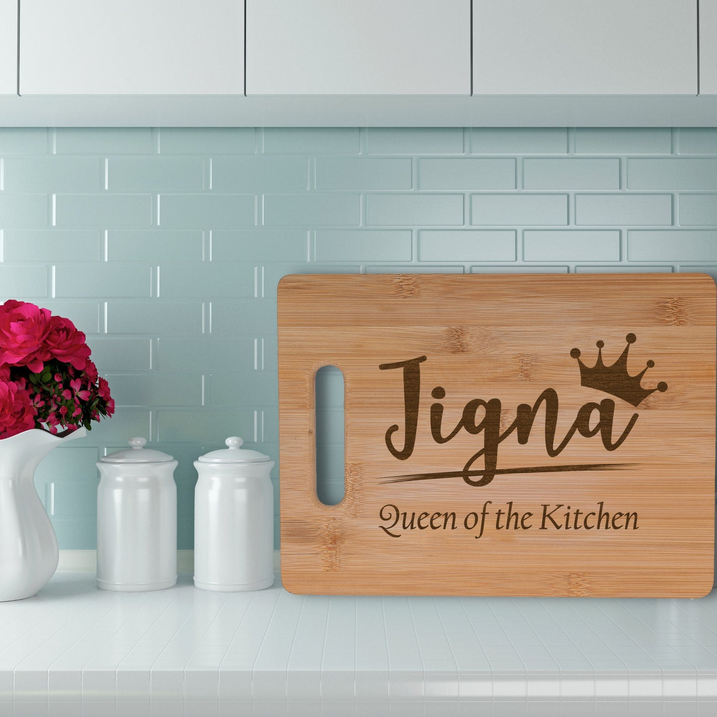 Personalised Bamboo Chopping Board - Queen of the Kitchen