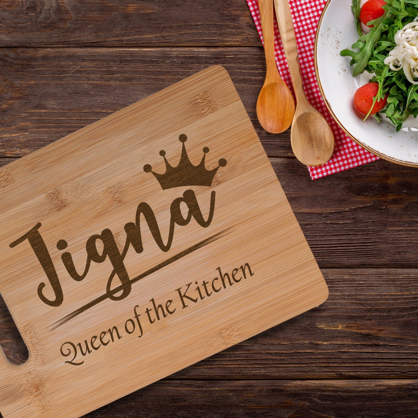 Personalised Bamboo Chopping Board - Queen of the Kitchen