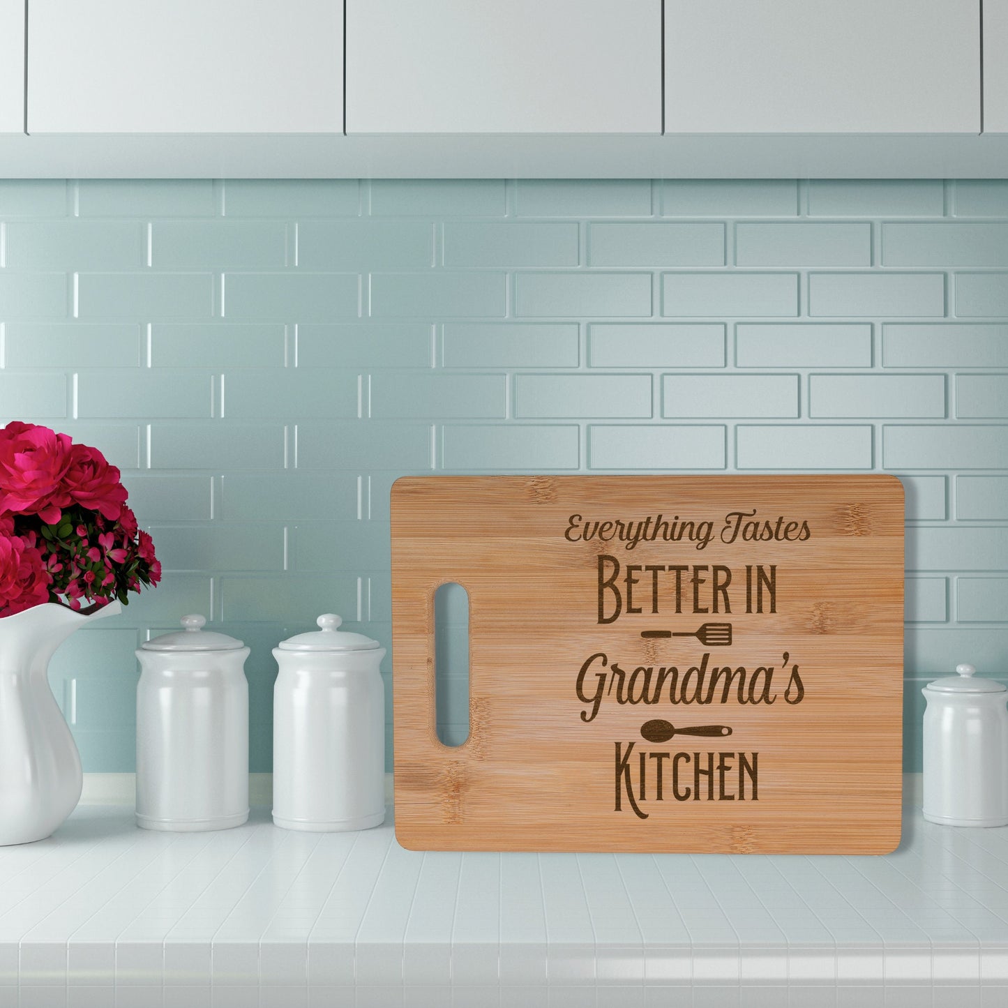 Personalised Bamboo Chopping Board Everything tastes better in Grandma's Kitchen