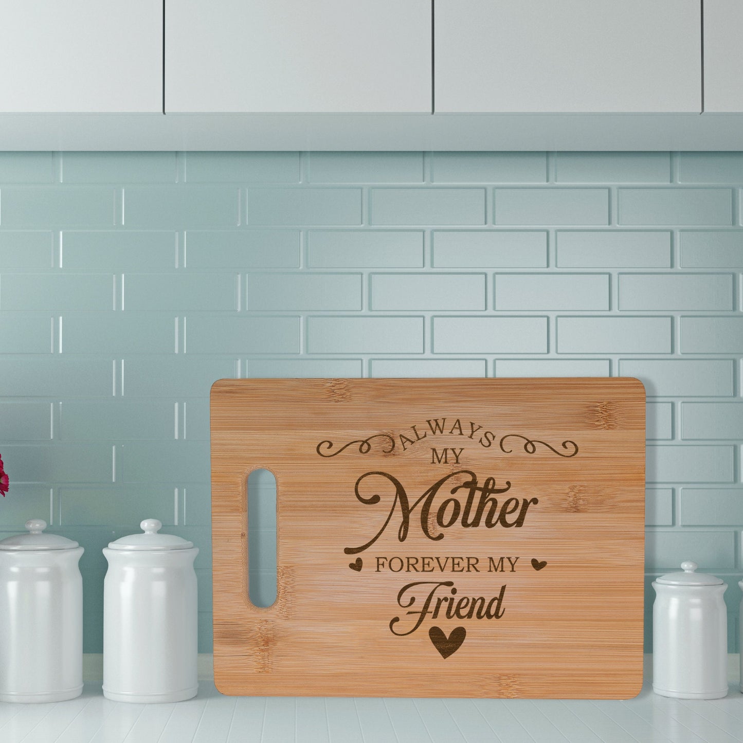 Always My Mother Forever My Friend Real Bamboo Chopping Board Perfect Mother's Day Gift for the Kitchen 30 x 23 cm
