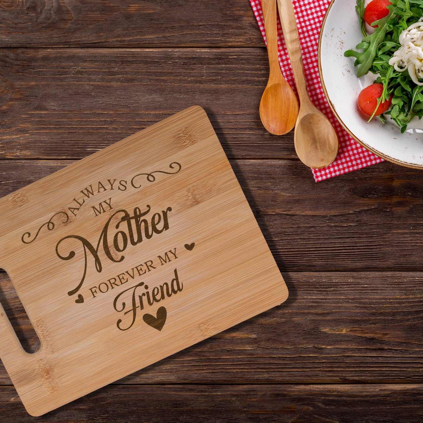 Always My Mother Forever My Friend Real Bamboo Chopping Board Perfect Mother's Day Gift for the Kitchen 30 x 23 cm