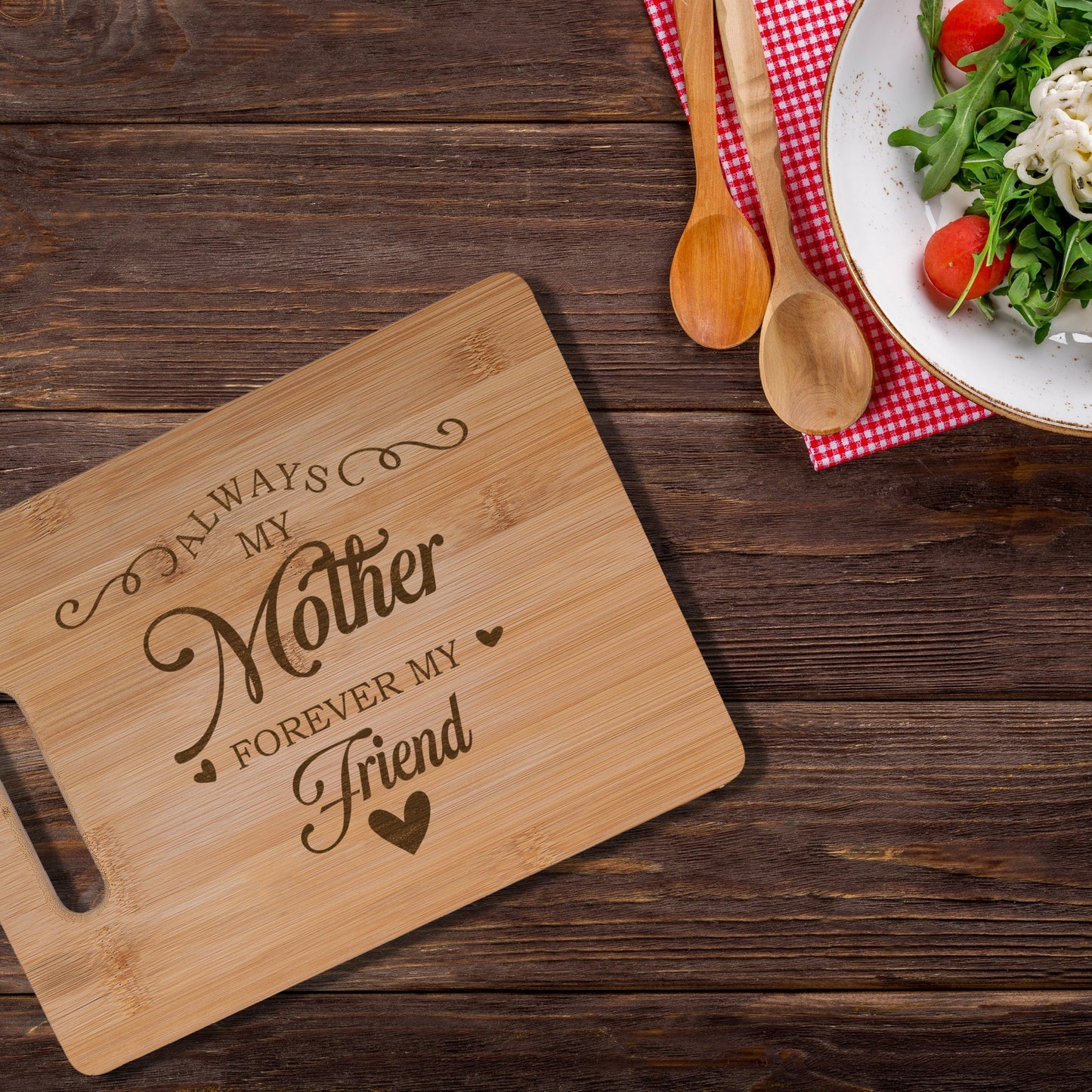 Always My Mother Forever My Friend Real Bamboo Chopping Board Perfect Mother's Day Gift for the Kitchen 30 x 23 cm