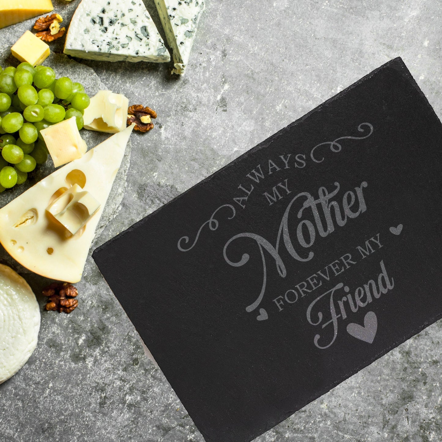 Always My Mother Forever My Friend Engraved Slate Cheeseboard / Table mat Placemat - Gift for Mother's Day / Birthday / Housewarming