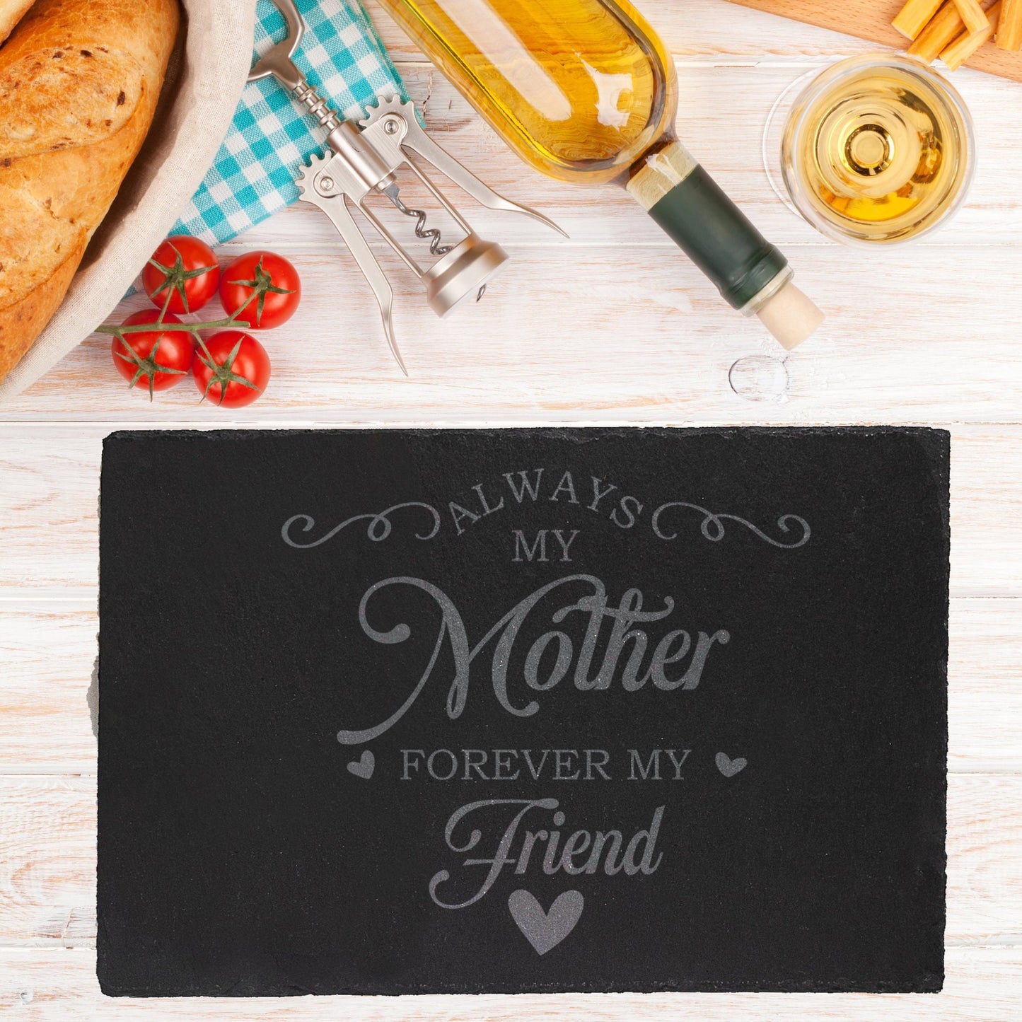 Always My Mother Forever My Friend Engraved Slate Cheeseboard / Table mat Placemat - Gift for Mother's Day / Birthday / Housewarming