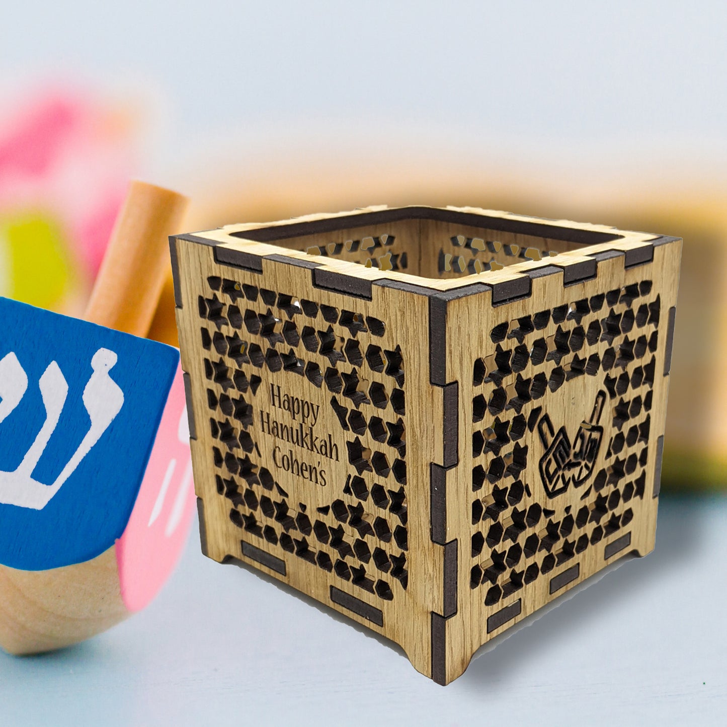 Wooden Hanukkah Lantern Personalised Gift