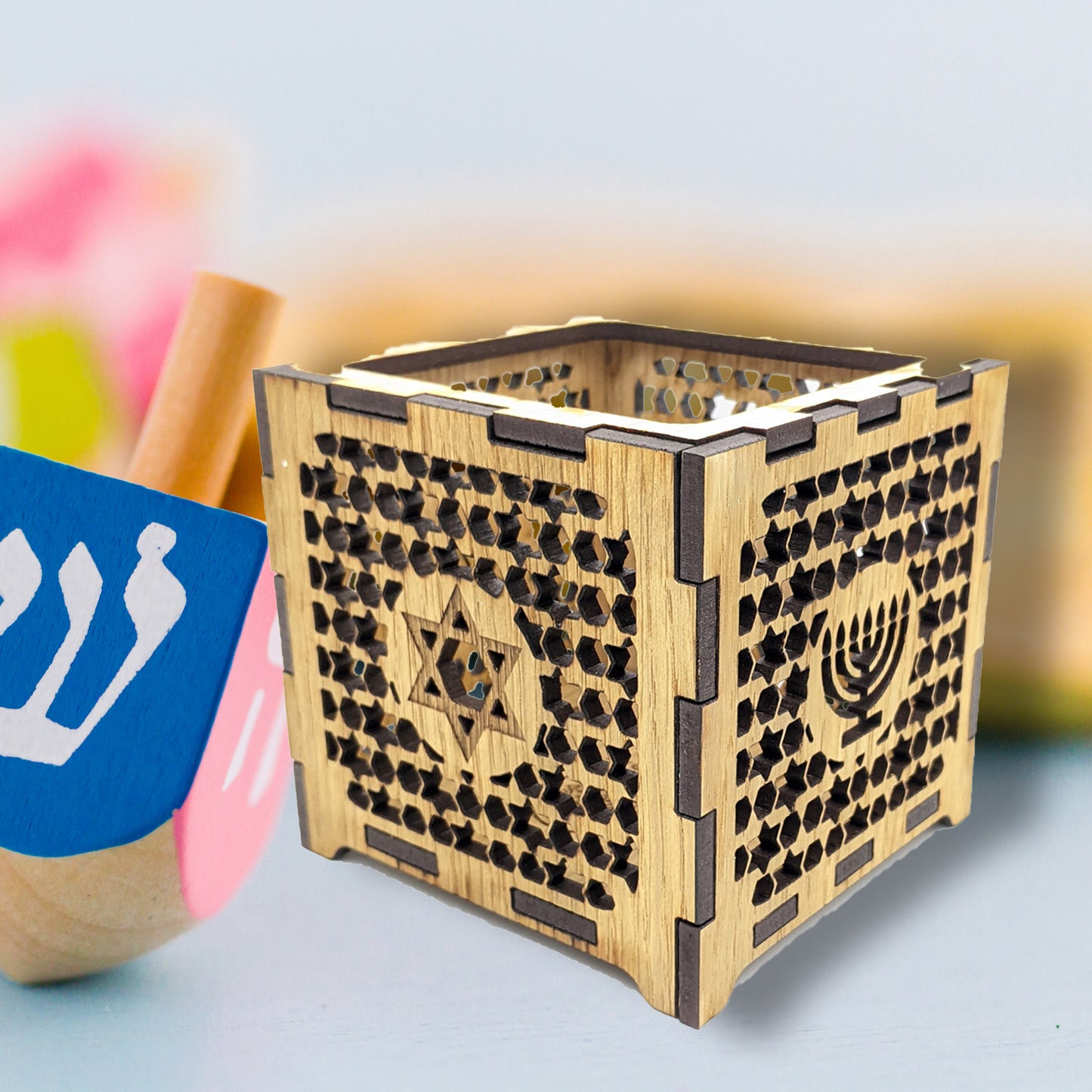 Wooden Hanukkah Lantern Personalised Gift