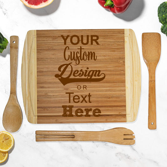 Personalised Bamboo Chopping Board with Utensils