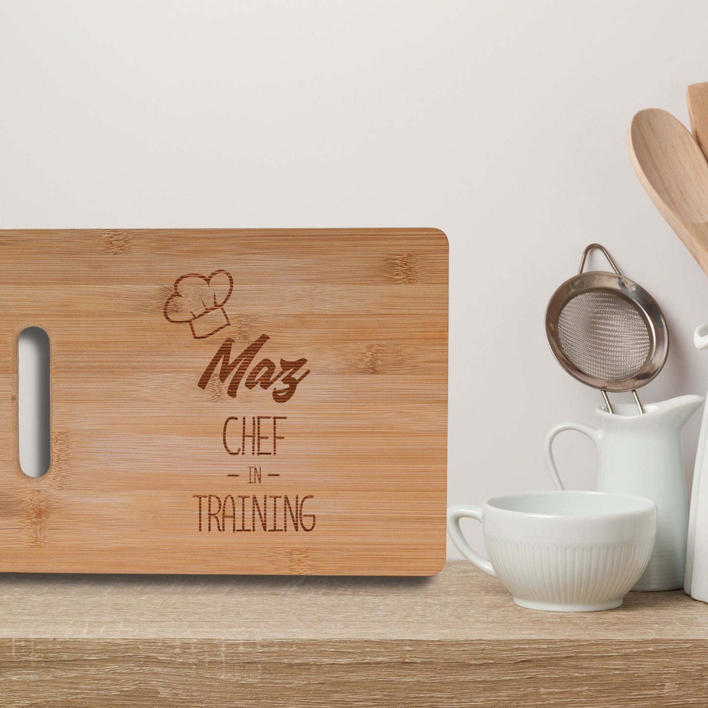 Personalised Bamboo Chopping Board Chef in Training