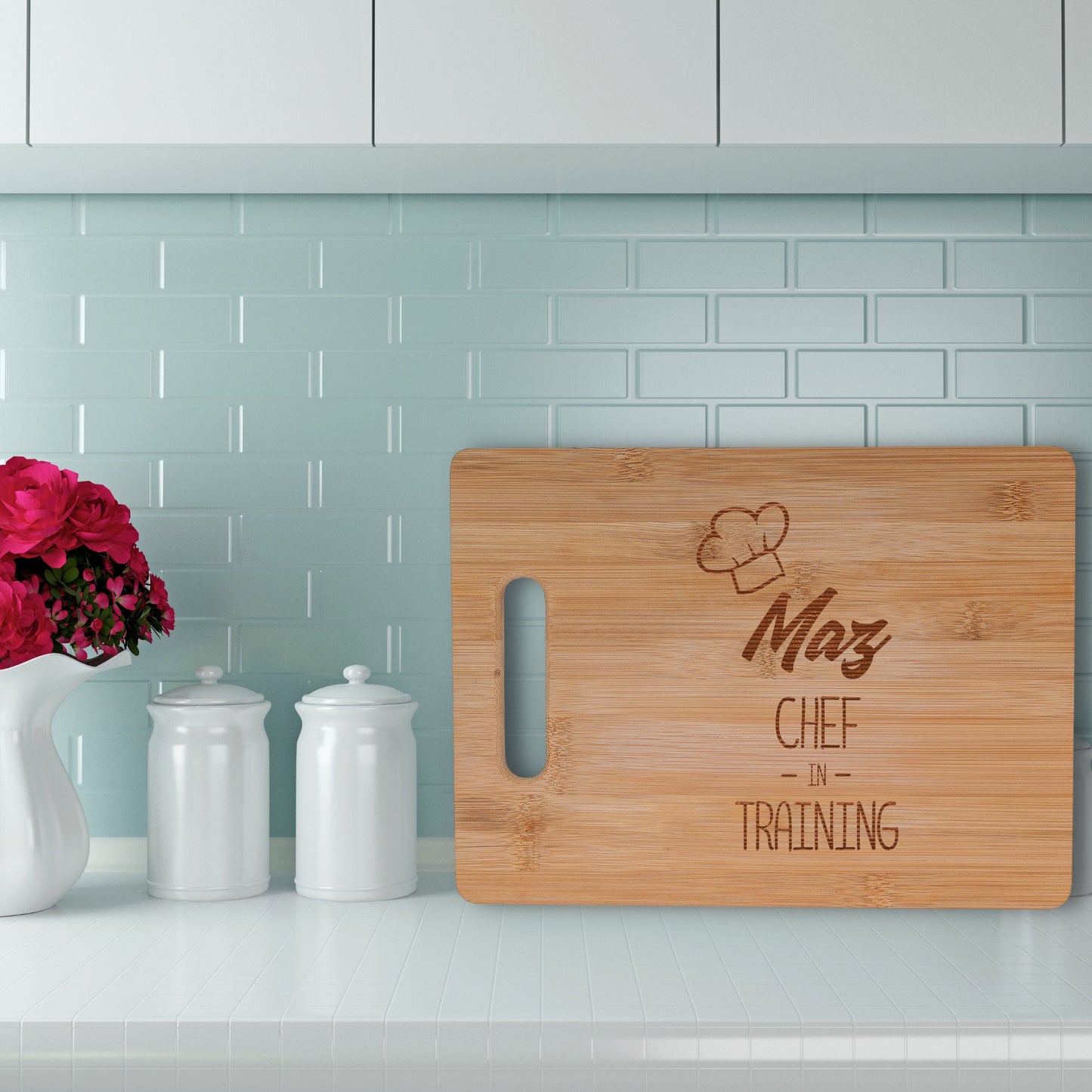 Personalised Bamboo Chopping Board Chef in Training