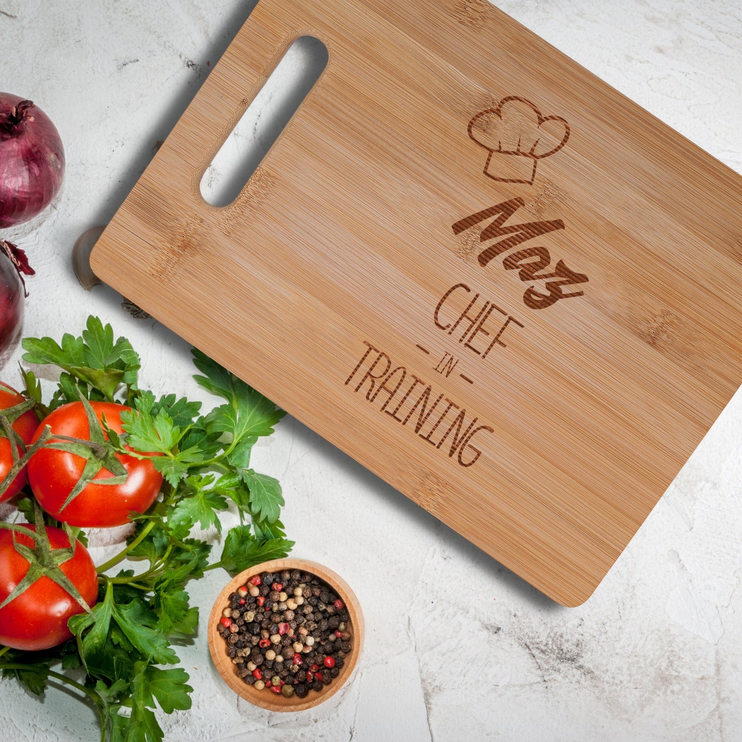 Personalised Bamboo Chopping Board Chef in Training