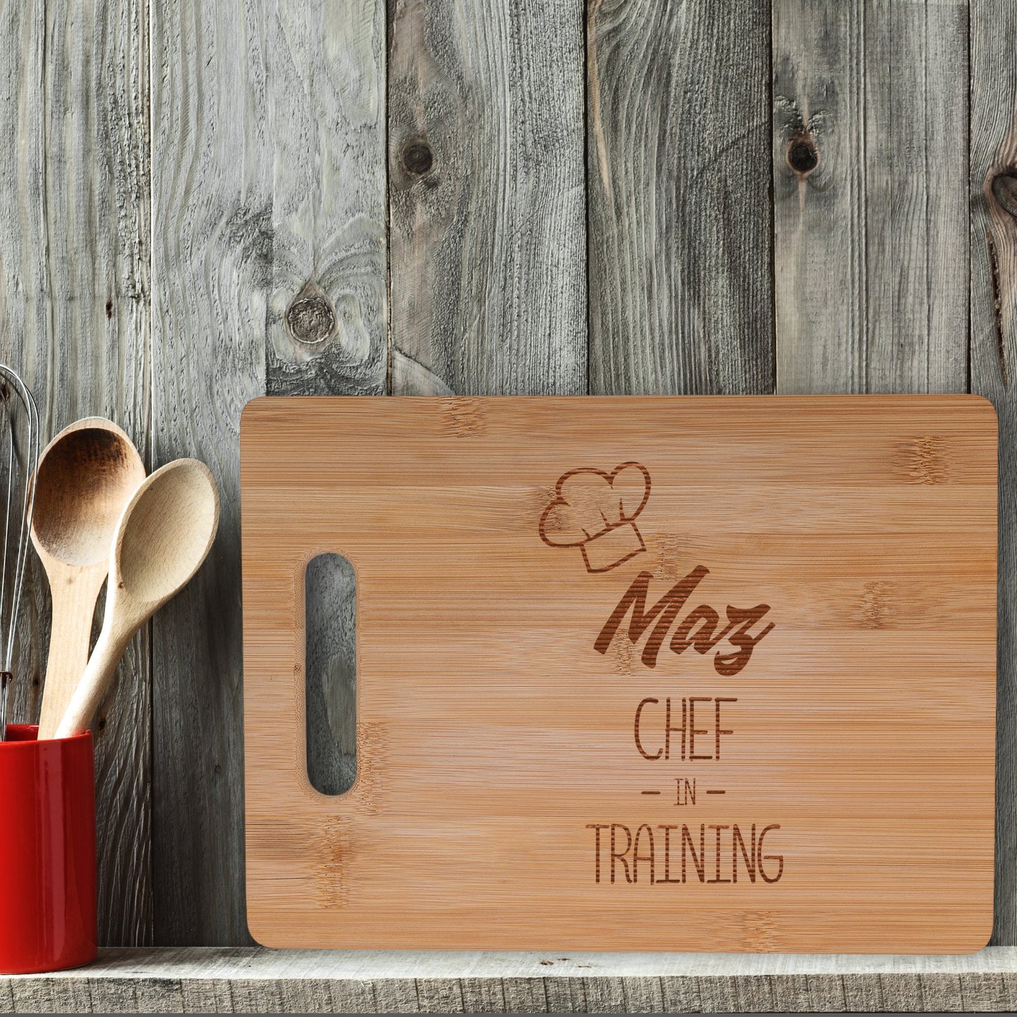 Personalised Bamboo Chopping Board Chef in Training