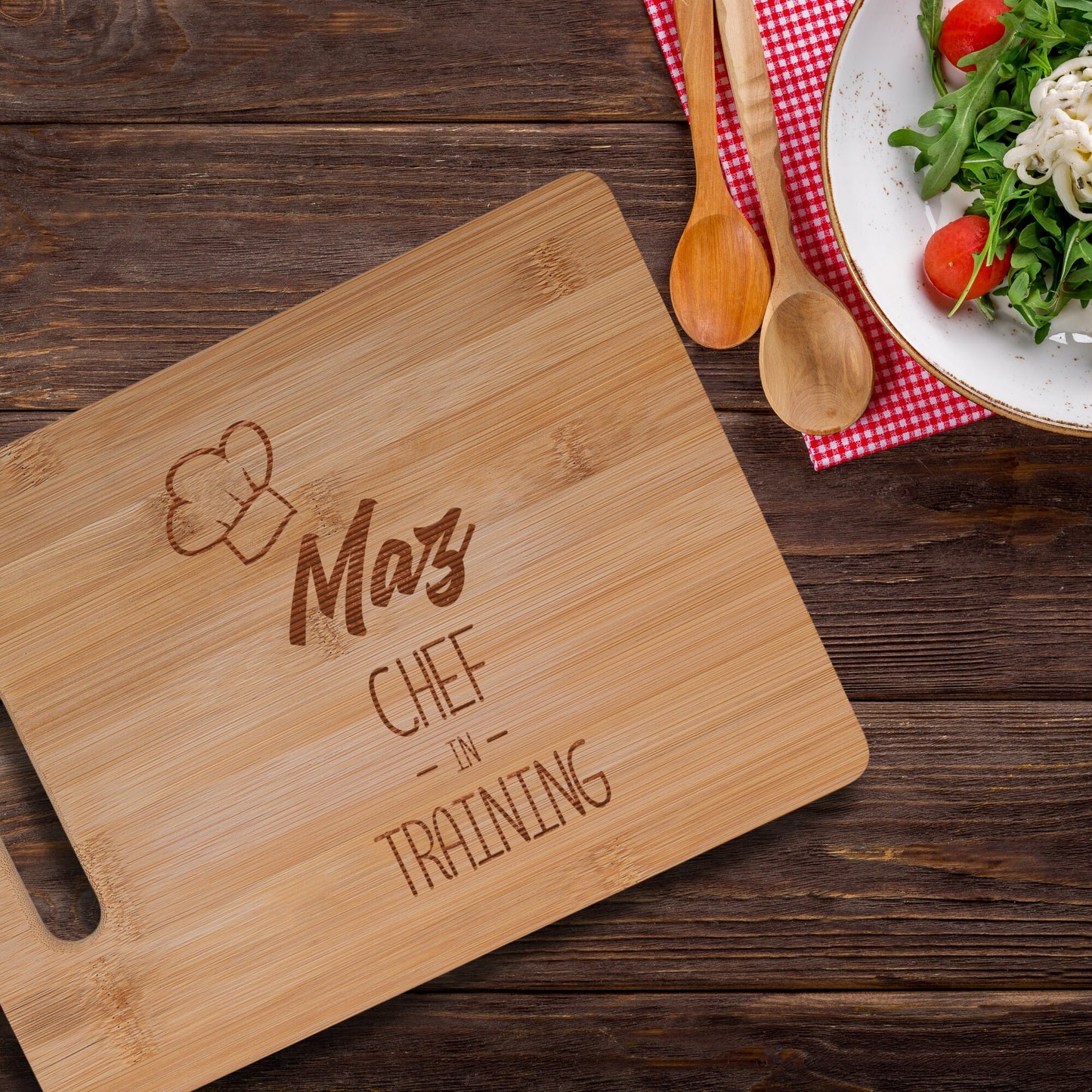Personalised Bamboo Chopping Board Chef in Training