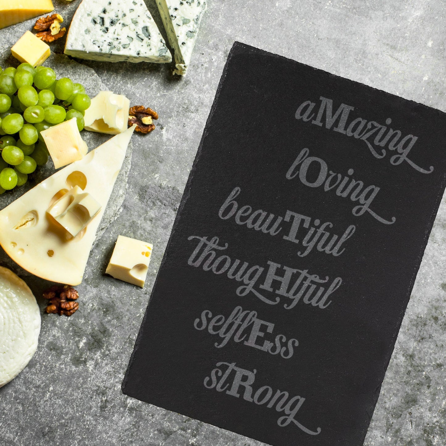 Inspiring words for Mother Engraved Slate Cheeseboard / Table mat Placemat - Gift for Mother's Day / Birthday / Housewarming